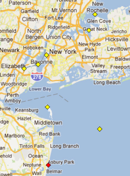 Mesomap of nearby weather buoys